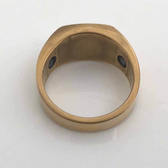 Men Ring Gold Tone Crystal Accents Fashion Jewelry - Picture 4 of 8